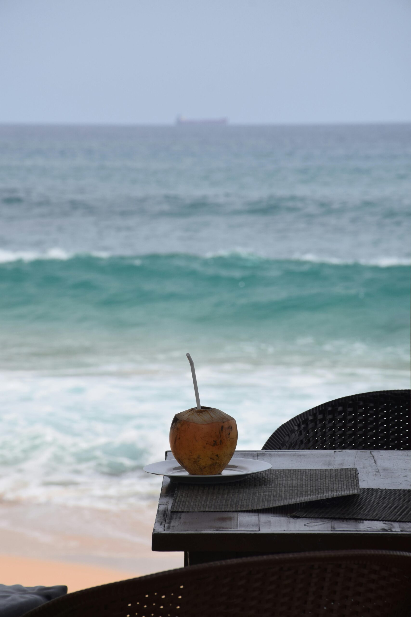 Coconut drink at Sri Lankan beach